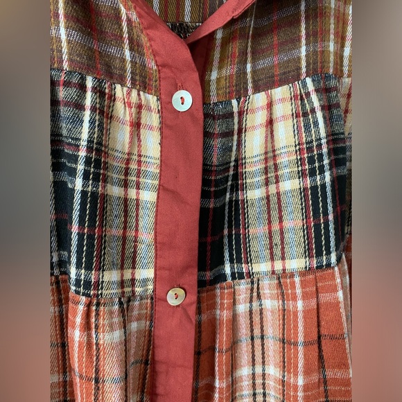 Plaid Block Fall Thanksgiving Shirt Dress (Sold Out Style) Size Large - Picture 6 of 9